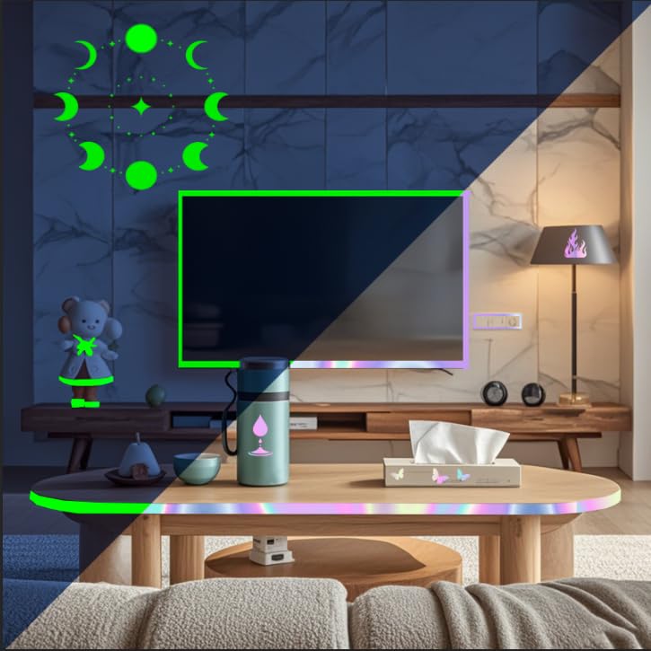 Glow in The Dark Tape - 33 FT X 1 Inch Fluorescent, Waterproof Luminous Reflective for Stairs, Walls, Steps, Exit Sign, Theatres, Staged & Dark Areas