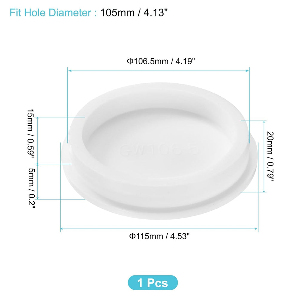 uxcell 1Pcs Silicone Hole Plug, Waterproof Round Rubber Stoppers Bottle Seal Plugs Tube Pipe End Caps for 105mm/4.13" Hole for Bathtub Bottle, White
