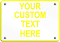Aluminum Weatherproof Metal Sign Multiple Sizes Custom Personalized Text Here White Yellow Caution Horizontal Street Signs 14x10Inches