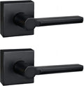 2 Pack Dummy Door Levers in Matte Black, Heavy Duty Interior Handle Lock for Closet Pantry, Non-Turning, Single Sided, Reversible for Left/Right Hand