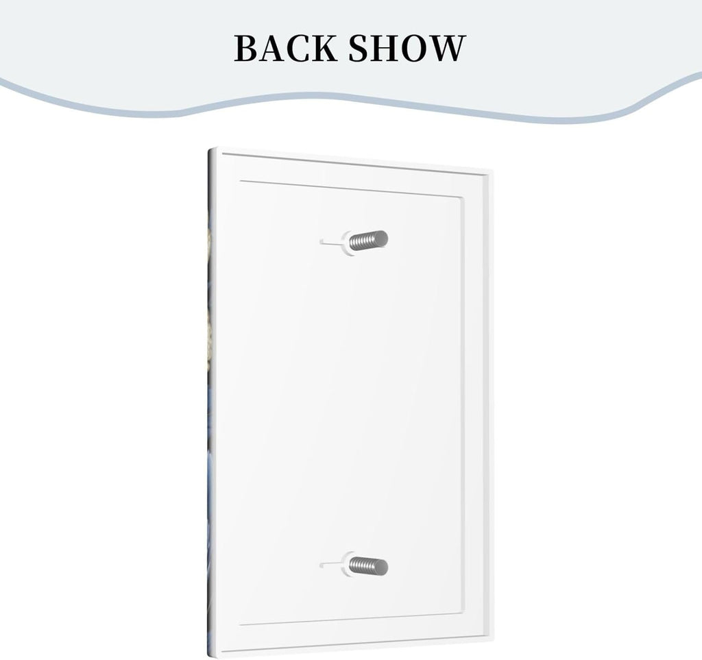 Blue White Flowers Light Switch Covers No Device Wall Plate 1 Gang Decorative Blank Switchplate Electrical Faceplate for Country Living Bedroom Decor
