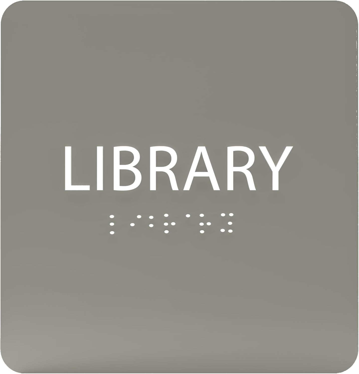 6" X6" Library Sign - ADA Compliant Tactile Graphics Grade 2 Braille Text Acrylic Wall Sign - Quiet zone, Information Convey, Group Study Room Door Signs for Office, School, Home