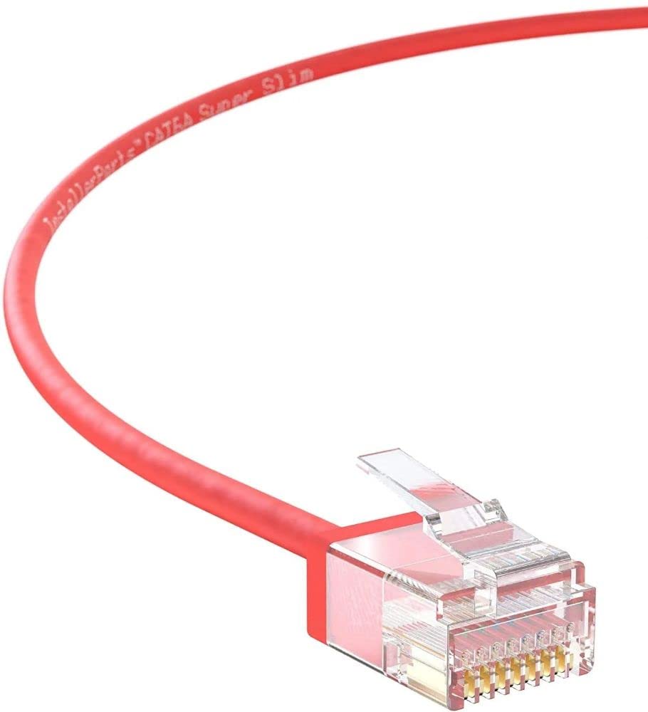 InstallerParts Ethernet Cable CAT6A Super Slim Cable UTP 4 FT (30 Pack) - Red - Professional Series - 10Gigabit/Sec Network/High Speed Internet Cable, 550MHZ, 32AWG
