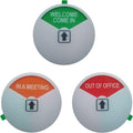Privacy Door Sign, Welcome Come in/in a Meeting/Out of Office/Office/Conference Sign for Offices,with Strong Adhesive Tape, 4 x 4 x 0.3 Inch Acrylic, (White, 1 Pack)