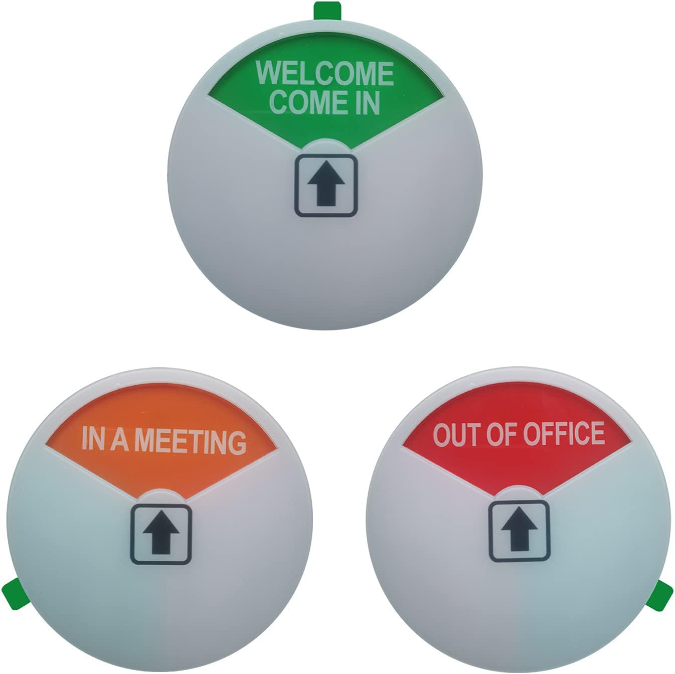 Privacy Door Sign, Welcome Come in/in a Meeting/Out of Office/Office/Conference Sign for Offices,with Strong Adhesive Tape, 4 x 4 x 0.3 Inch Acrylic, (White, 1 Pack)