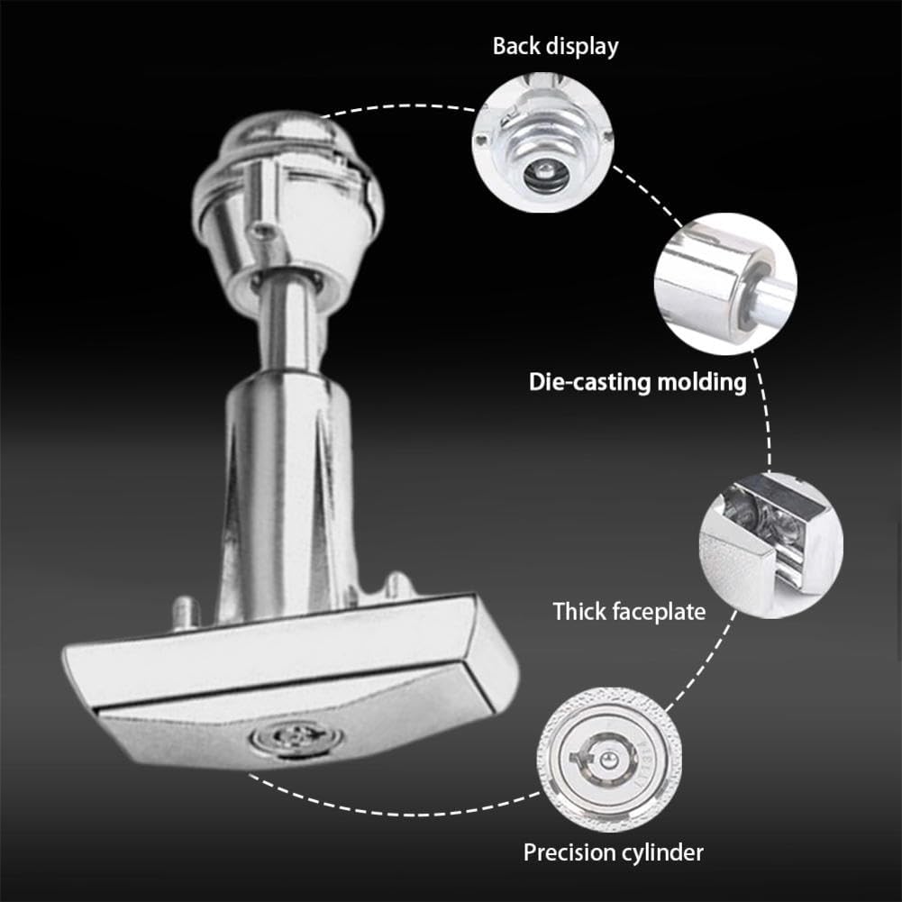 Vending Machine Key,Half Zinc and Half Aluminum T-Shaped Non Universal Anti-Theft Lock Core Handle Automatic Water Vending Machine Lock,Suitable for Coin Operated Game Machines,Etc (Silver)