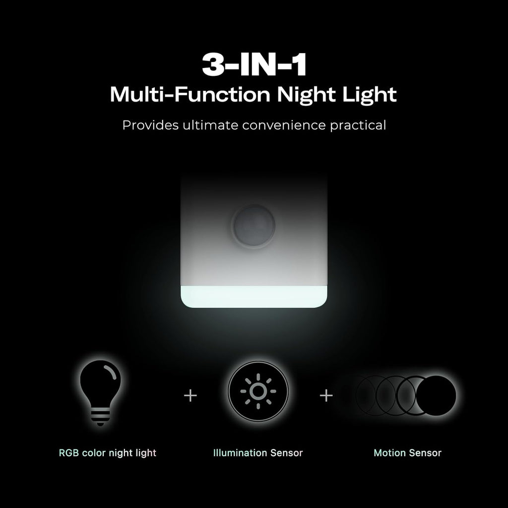 THIRDREALITY Multi-Function Night Light 4 Pack, Zigbee Repeater, 3-in-1 Combines a Motion Sensor, a Illumination Sensor and RGB Color Night Light, 1-100% Adjustable Brightness, Zigbee hub Required