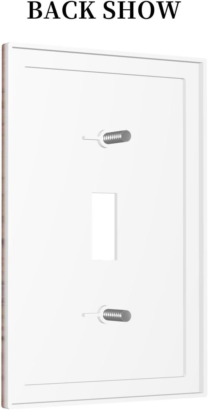 Rustic Brown Dark Wood Texture Printing Decorative Light Switch Cover 1 Gang Single Toggle Device Electrical Faceplate Switchplates Decorator Outlet Wall Plate For Farmhouse Cabin Decor