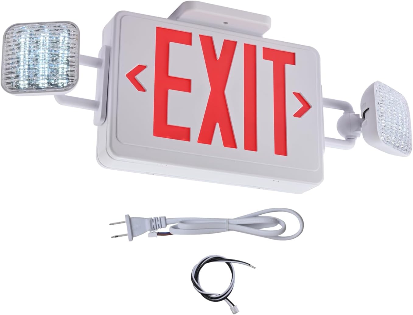 Red Exit Sign with Emergency Lights, 200lm 3Hours Plug in Exit Sign Battery Backup Lights for Business,Commerical Emergency Lighting Combo UL 924 AC85-277V Double Face