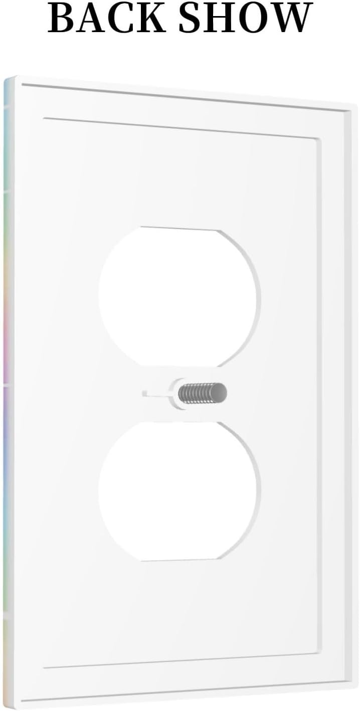 Decorative Outlet Covers Pink Blue Purple Iridescent Rainbow 1 Gang Duplex Light Switch Cover Plate Unique Wall Plates for Electrical Outlets Switch Plate Covers for Bedroom Home Decor