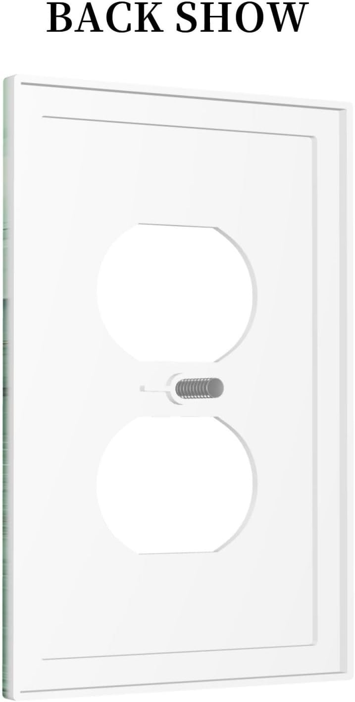 Outlet Covers Simple Green Marble 1 Gang Duplex Wall Plate Decorative Switch Plates Electrical Receptacle Faceplate Light Switch Cover for living Room Office Decor