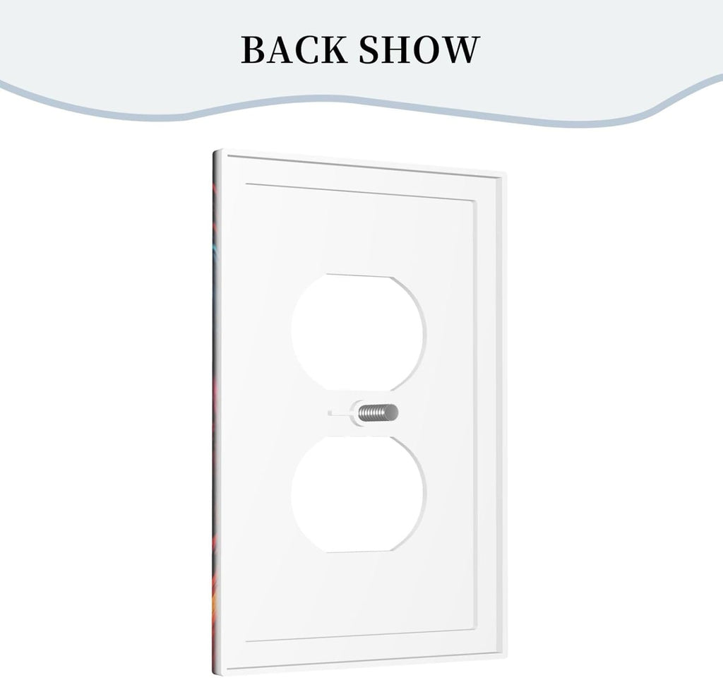 Colorful Graffiti Basketball Sport Basket Hippie Single Duplex Wall Plate Covers Light Switch Cover 1 Gang Outlet Plate Decorative Switchplate Covers Electrical Faceplate for Country Bathroom