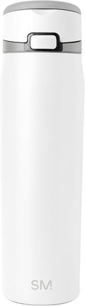 Simple Modern Mesa Loop Water Bottle with Covered Straw and Handle | 24oz Cup Holder Friendly Insulated Stainless Steel Bottles for Travel, Sports and School | Winter White