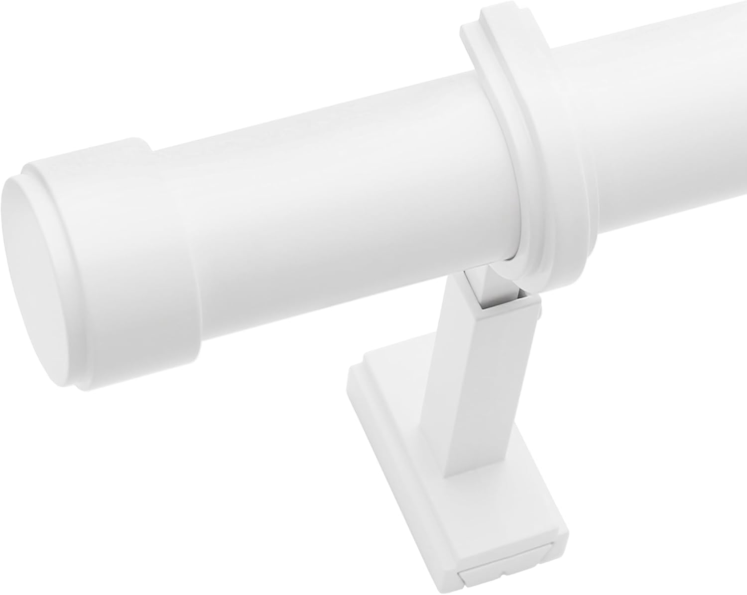 BlastHome® Non-Adjustable Luxury Curtain Rods for Windows, 1 ¼” Rod Set, 5 foot Fixed Length (Two Rods Connect for a Seamless Look), White