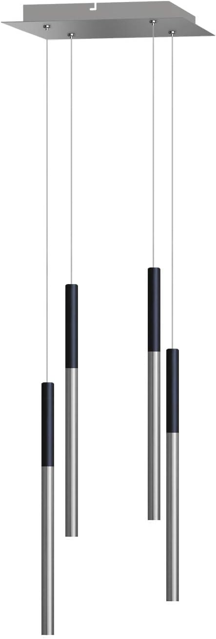 ALTAIR 4 Mini Pendant Lighting Black-Nickel - LED Hanging Light Fixture for Kitchen Island, Bar, Foyer - Cluster Pendants - Dimmable, Adjustable Wire, Lamp Bulb Included