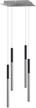 ALTAIR 4 Mini Pendant Lighting Black-Nickel - LED Hanging Light Fixture for Kitchen Island, Bar, Foyer - Cluster Pendants - Dimmable, Adjustable Wire, Lamp Bulb Included