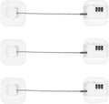Refrigerator Lock, Heavy Duty Fridge Lock, Combination Lock for Refrigerator Cabinets, Drawers, Safety, Easy Install No Keys Needed (White-3Pack)