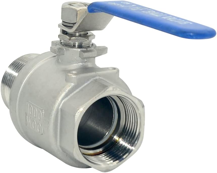 DAN SPEED 1-1/4 Inch Male x Female NPT Ball Valve S304 Stainless Steel,Full Port Heavy Duty for Water, Oil, and Gas,1000WOG (1-1/4 inch)