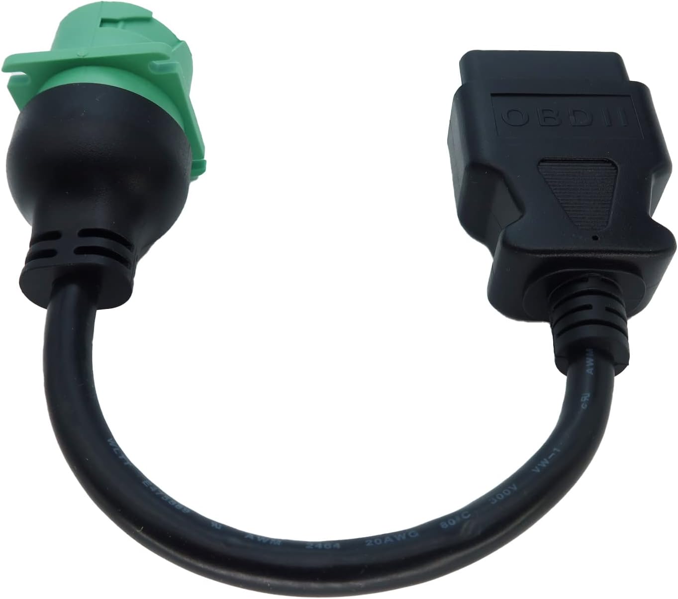 OBD2 Male to 9pin J1939 Female Adapter Cable OBDII to Green J1939