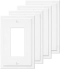 1-Gang Modern Edge Decorative Wall Plate Cover Switch Outlet Single Decorator Electrical Faceplate for Light Switches, Smart Switch, GFCI, Dimmers, Receptacle, USB Outlet (4 Pack, Single Decorator)