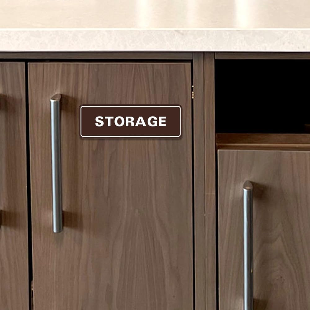 Standard STORAGE Door/Wall Sign - Dark Brown - Large (10 Pack)