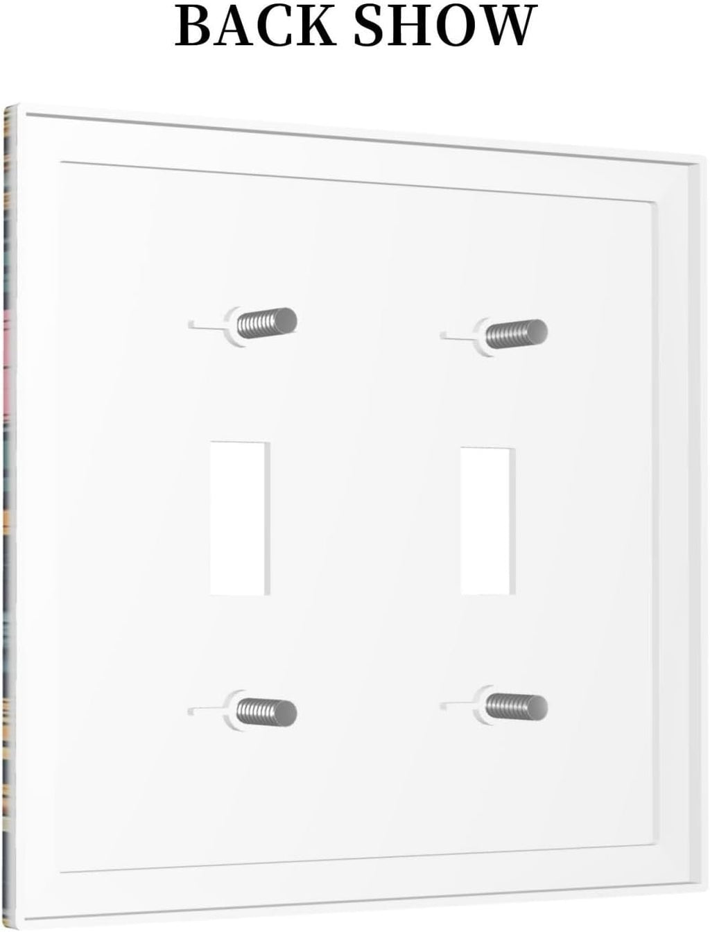 Decorative Light Switch Cover Multicolored Mushrooms Colorful Plant Double Toggle Switchplate 2 Gang Personalized Wall Plate Switchcovers Decora Light Switch Plate for Home Decor