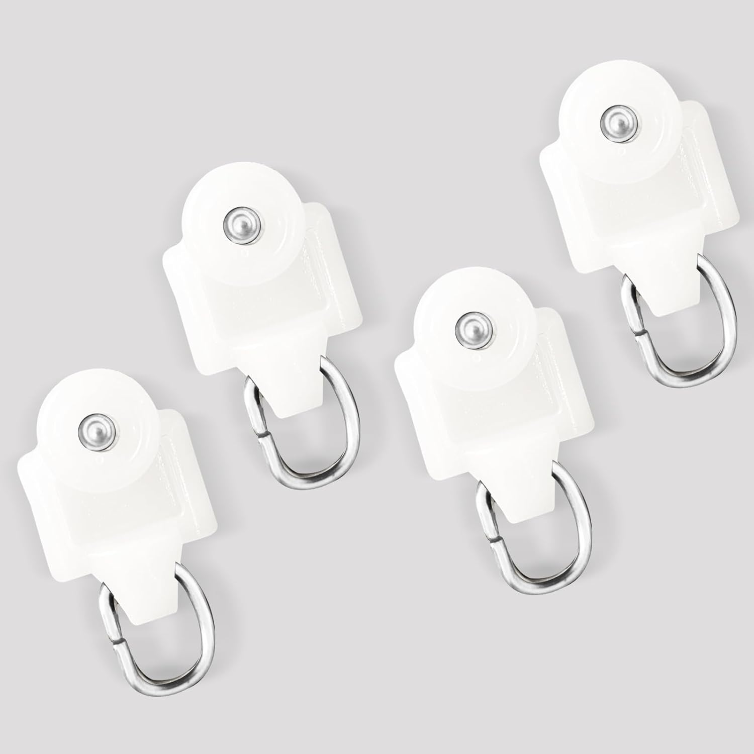 White Curtain Tracks Ceiling Wall Mounted Heavy-Duty Curtains Rails Room Divider Curtain Track for Living Room Bedroom Room Shower Divider Special Pulley 20PCS