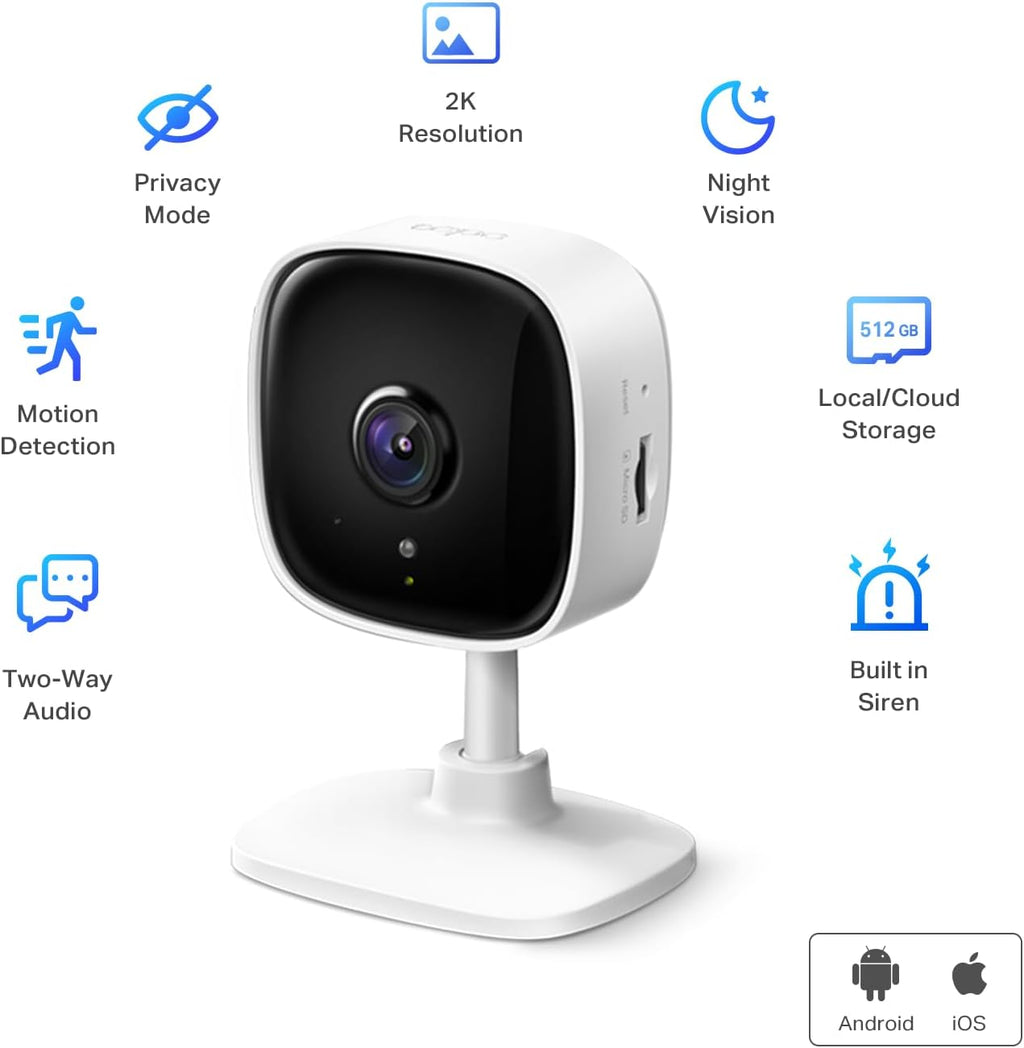 Tapo TP-Link 2K Security Camera for Baby Monitor, Dog Camera w/Motion Detection, 2-Way Audio Siren, Night Vision, Cloud&SD Card Storage(Up to 256GB) Works w/Alexa & Google Home, 4-Pack C110P4