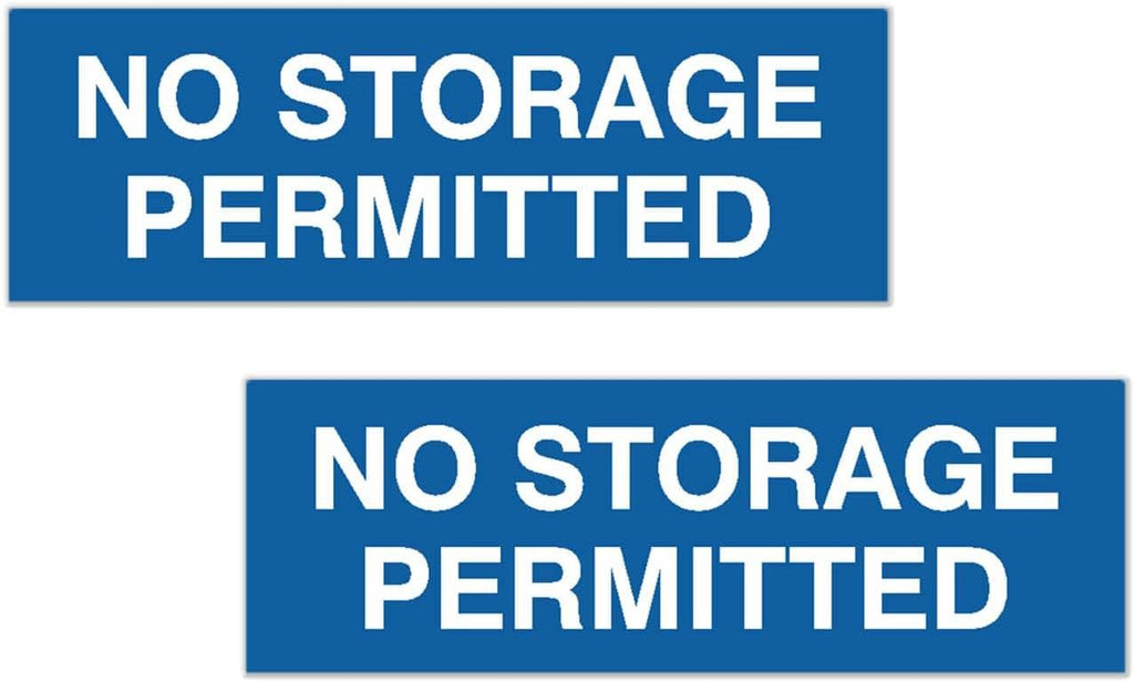 Signs ByLITA Basic No Storage Permitted Sign | Powerful Foam Tape (Blue) - Large 2 Pack
