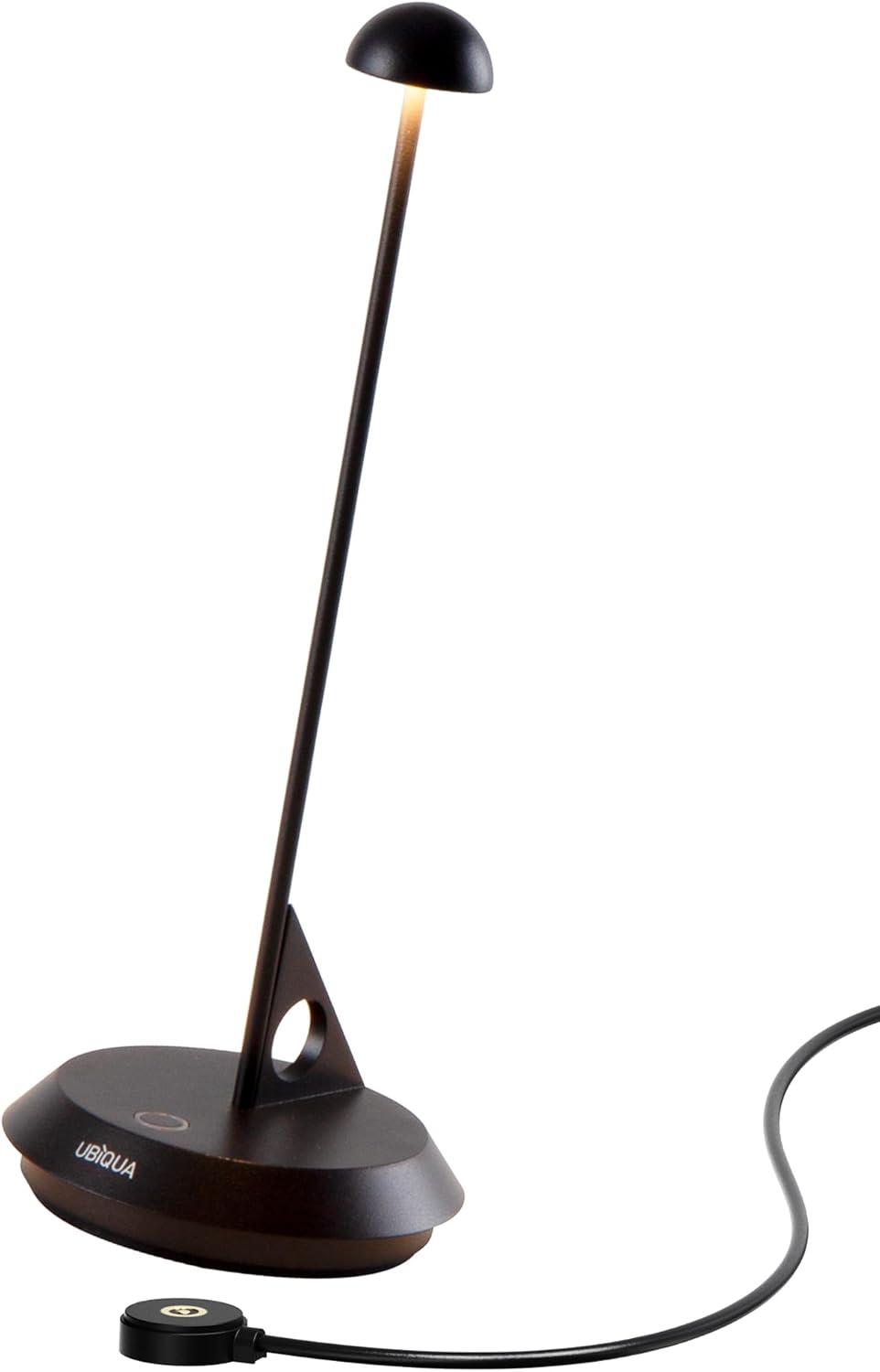 Cordless Table Lamp - LUME, Geometric Aesthetics, Magnetic Charging, Dimmable & Adjustable Lighting, IP65 - Portable Rechargeable LED Lamp for HoReCa, Bedroom, Living Room, Outdoor Use (Black)