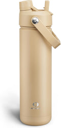 ENCOOL Insulated Water Bottle with Straw Stainless Steel Water Bottle, Leak-Proof, BPA-Free, Double Wall Vacuum Keeps Cold for 24 Hours for Sports, Travel, School (26 oz, Indian Khaki)