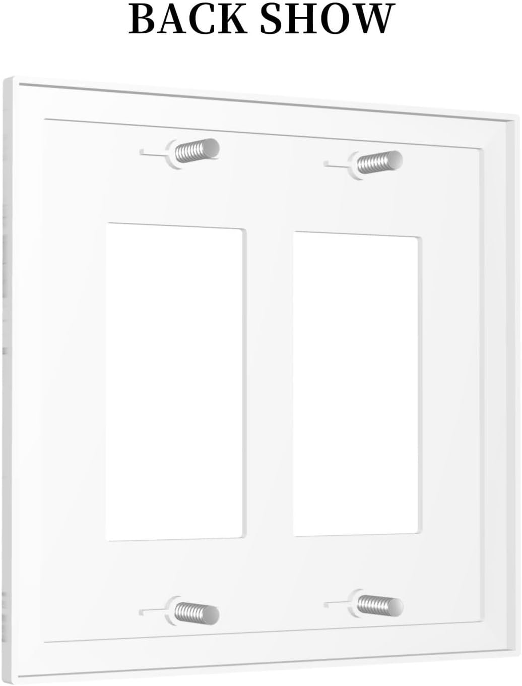 Decorative Outlet Covers Modern White Gray Marble 2 Gang Double GFCI Rocker Electrical Wall Panels Light Switch Cover Plate for living Room Bathroom Decor