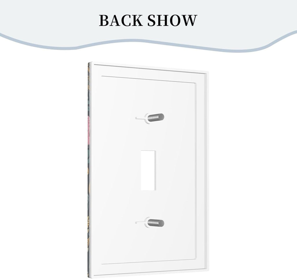 Decorative Light Switch Cover Multicolored Mushrooms Colorful Plant Single Toggle Switchplate 1 Gang Personalized Wall Plate Switchcover Decora Light Switch Plate for Home Office Decor