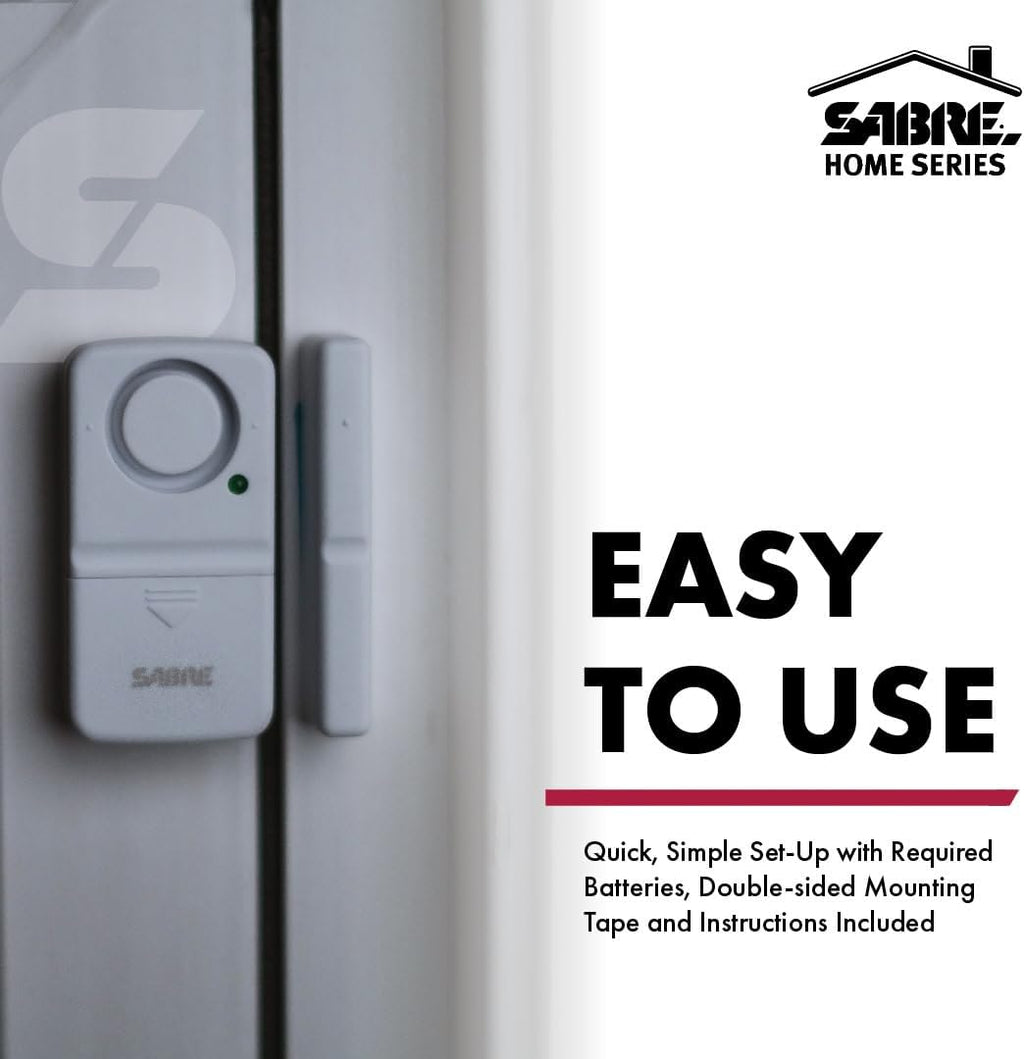 SABRE Wireless Home Security Door Window Burglar Alarm with LOUD 120 dB Siren, DIY EASY to Install