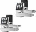 Keypad Door Lock with Handle, Digital Door Lock with Keypad Set,Keyless Entry Door Locks with Handle-IC Card and Anti-peep Password- Brushed Nickel-2PACKset