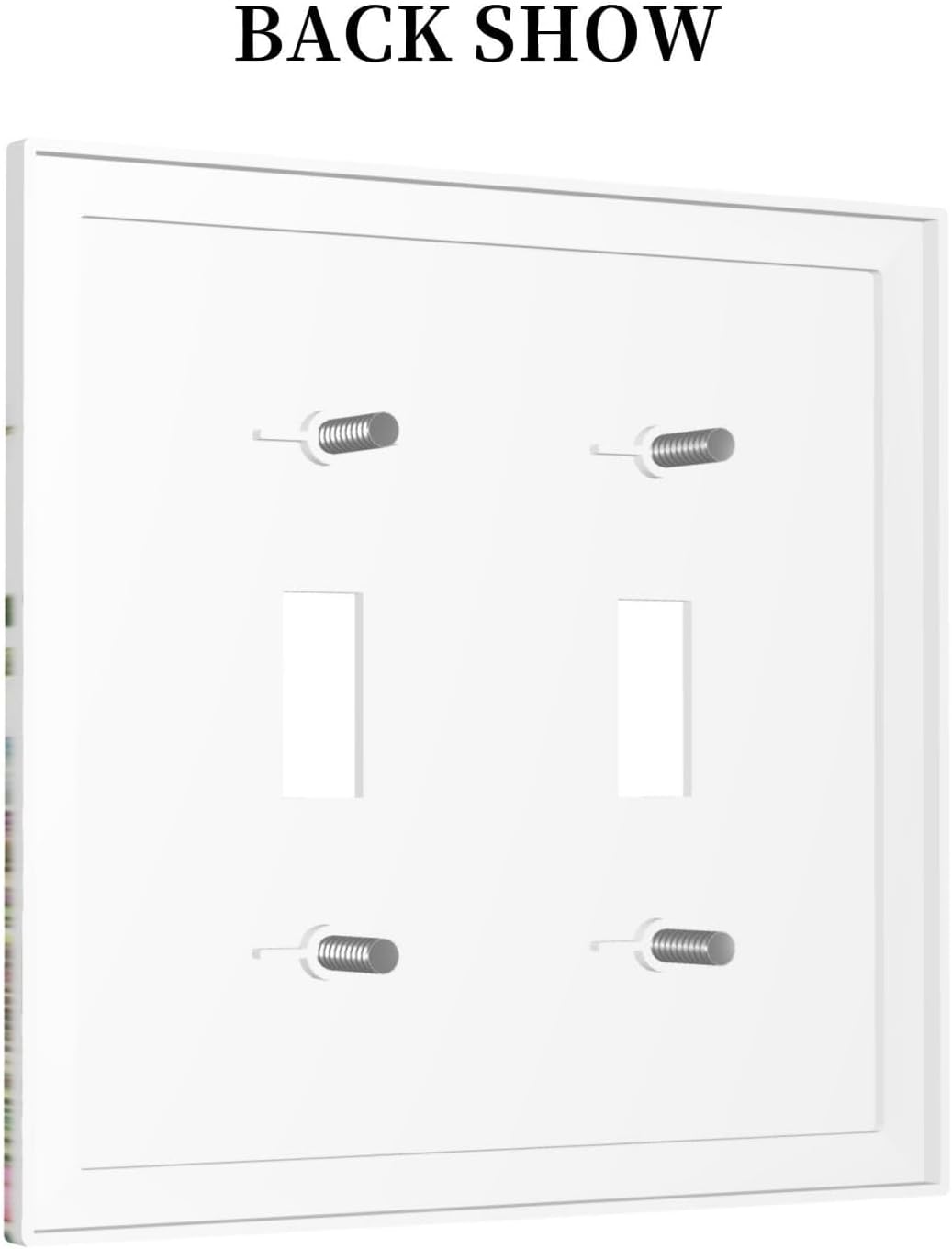 Boho Colorful Wildflowers Butterfly Green Plant Leaf Double Toggle Light Switch Covers 2 Gang Wall Plate Dual Decorative Switchplate Electrical Faceplate for Country Bathroom Bedroom Decor