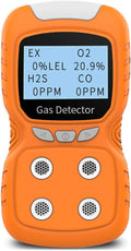 Portable Gas Detector, Gas Clip 4 Gas Monitor Meter Tester Analyzer, Rechargeable LCD Display Sound Light Shock Air Quality Tester, 2 Year Detector…