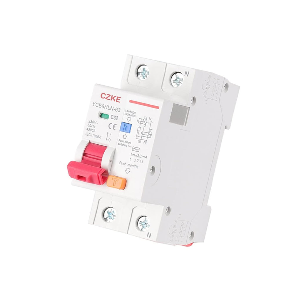 30mA RCBO MCB 230V 50/60 Hz Residual Current Circuit Breaker with Over Current and Leakage Protection 6/10/16/20/25/32/40A (Color : 1P N, Size : 20A)