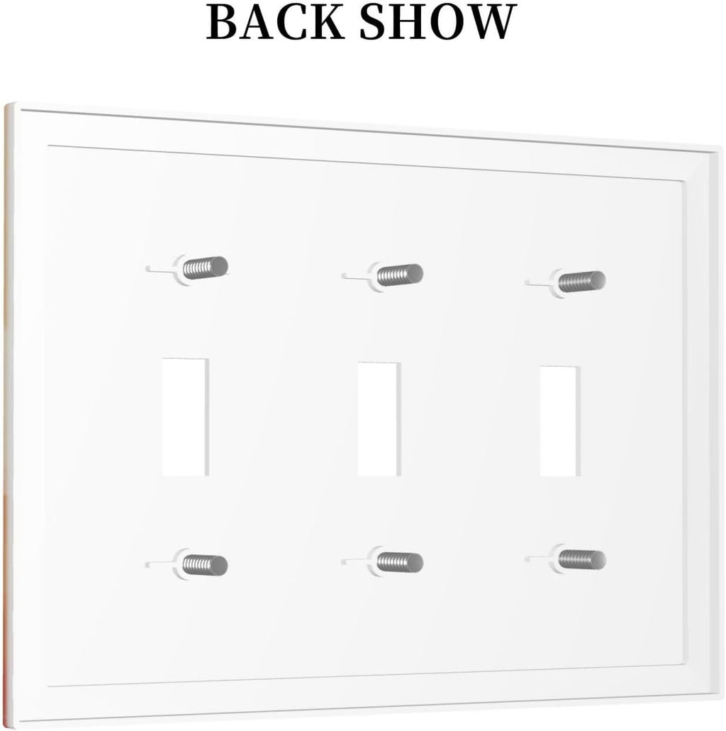Decorative Light Switch Plate Covers Minimalist Black Women Bohemia Sun 3 Gang Light Switch Cover Plate Triple Toggle Wall Plate Outlet Covers Faceplate for Bedroom Home Decor