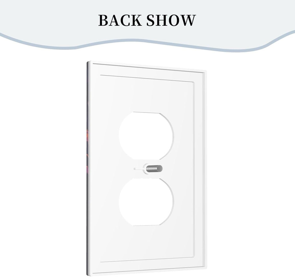 Decorative Outlet Covers Purple Space Astronaut Planet 1 Gang Duplex Light Switch Cover Plate Wall Plates for Electrical Outlets Electrical Switchplate Face Plate for Bedroom Home Decor