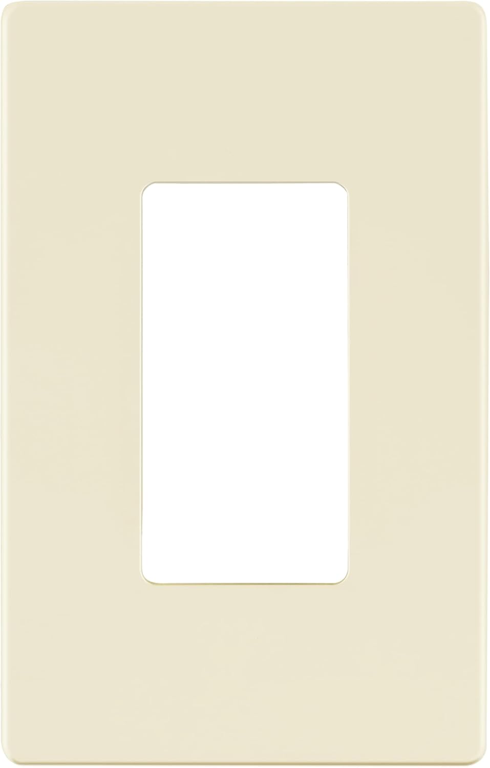 LIDER Matte Finish Decorator Switch Cover, Screwless Wall Plate, Mid-Size 1-Gang 4.88" x 3.11", Unbreakable Polycarbonate Thermoplastic, UL Listed, LSWP-31M-LA, Light Almond