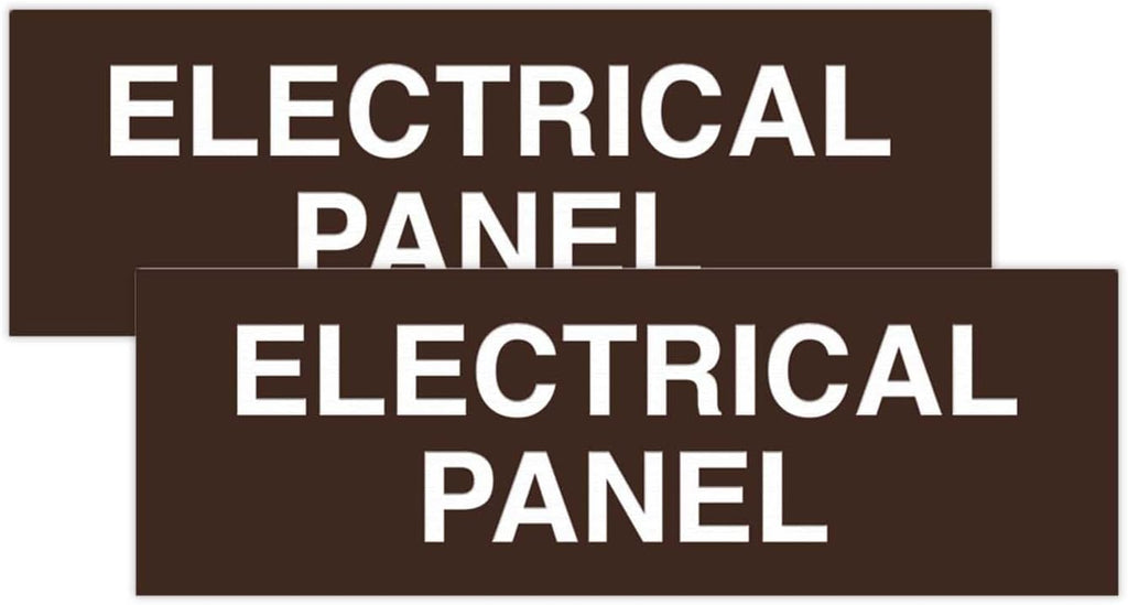 All Quality Basic Electrical Panel Sign - Fire Regulation Safety Compliance Sign - Dark Brown - Small (2 Pack)