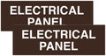 All Quality Basic Electrical Panel Sign - Fire Regulation Safety Compliance Sign - Dark Brown - Large (2 Pack)