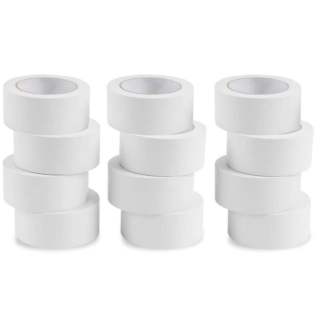 Lichamp 12 Rolls Vinyl Tape, Premium Safety Marking and Traffic Floor Marking Tape, Social Distancing, 2 Inch x 36 Yards per Roll, 432 Total Yards, White