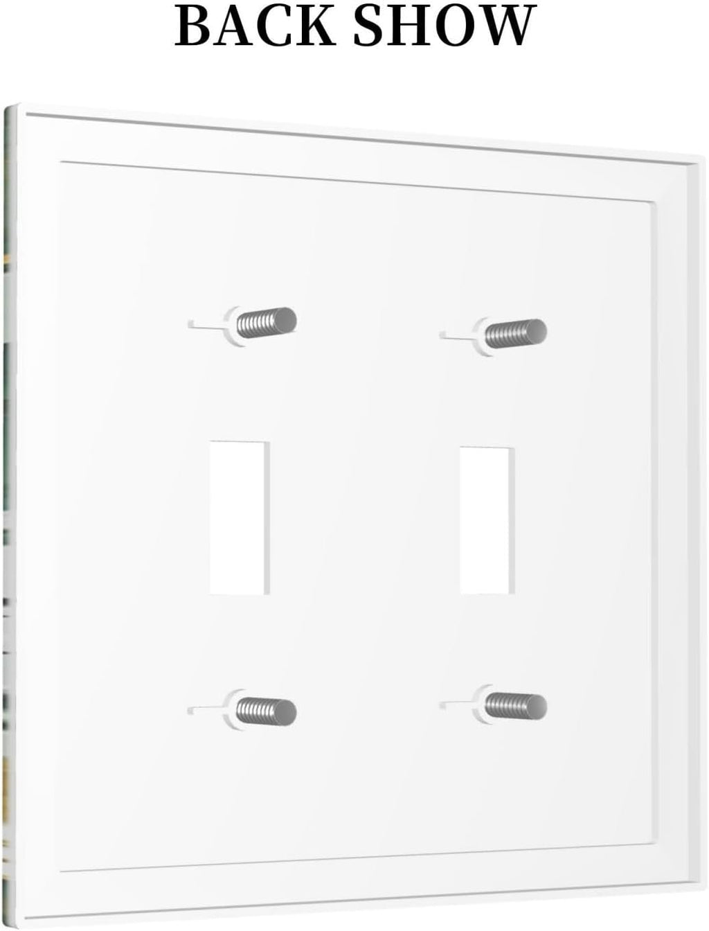 Decorative Switch Plates Boho Tropical Leaves 2 Gang Double Toggle Outlet Light Switch Cover Wall Plate Electrical Faceplate for Bedroom Bathroom Decor