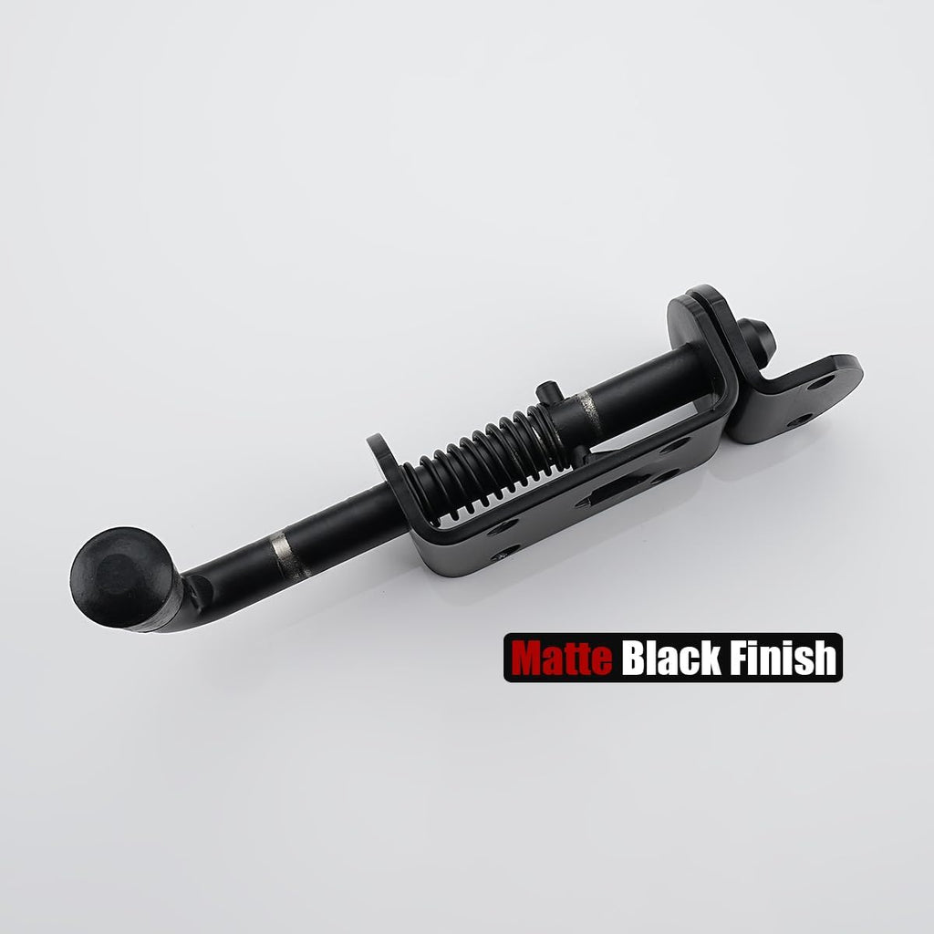 JQK Spring Loaded Barrel Bolt Latch, Heavy Duty 304 Stainless Steel Thickened 3mm Door Lock, 6.3 Inch Black, HSB410-BK-P2