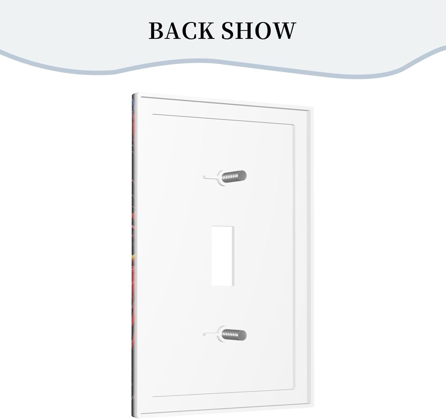 Decorative Light Switch Cover Plate Colorful Doodle Cute Funny Black Red White Cat 1 Gang Wall Plate Oversized Single Toggle Wall Cover Plate Jumbo Switchplate Faceplate