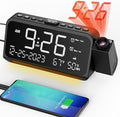 Mesqool Projection Alarm Clock for Bedroom, Digital Clock with Projection on Ceiling with Night Light, Date, Temperature, Humidity, Type-C USB Charger, Snooze, Dual Alarms, Dimmer,12/24H