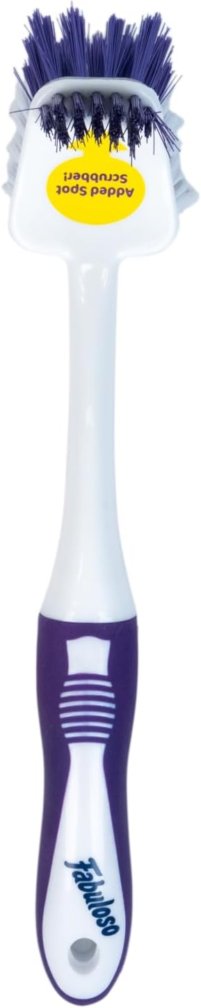 Fabuloso Tile Brush with Spot Scrubber – Bathroom Cleaning Brush with Medium Bristles, Shower Scrubber, and Hanging Hole