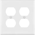 ENERLITES Double Duplex Receptacle Metal Wall Plate, Outlet Cover, Corrosion Resistant, Standard Size 2-Gang 4.50" x 4.57", Powder Coated Stamped Steel, 7722-WM, White Matte